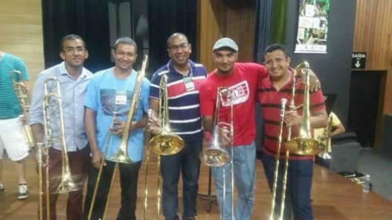 Policiais da Banda de Música da PMAC participam do IV encontro de trombonistas do Brasil