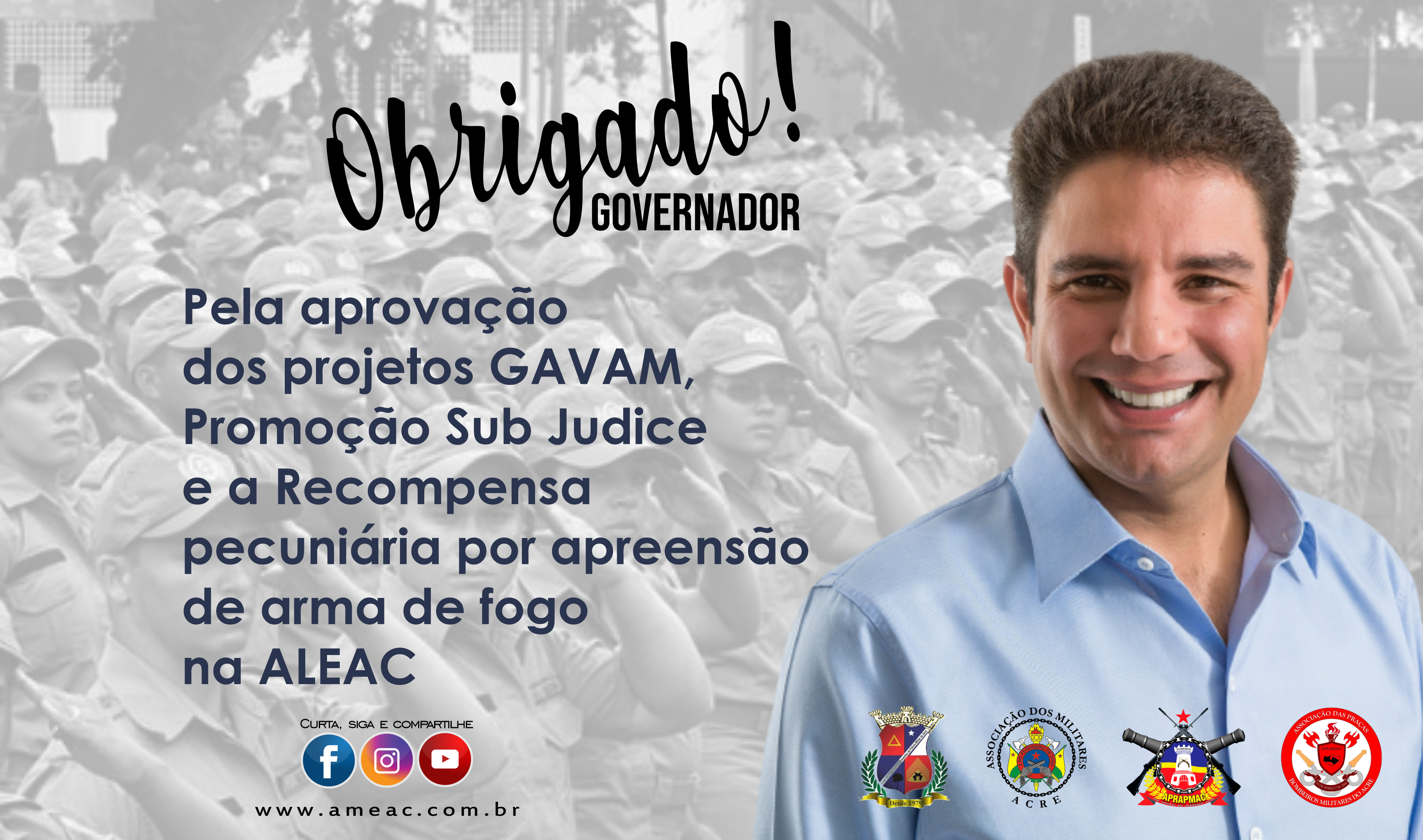 Lei que garante a incorporação da GAVAM aos vencimentos da aposentadoria dos servidores civis da PMAC e CBMAC é aprovada na ALEAC