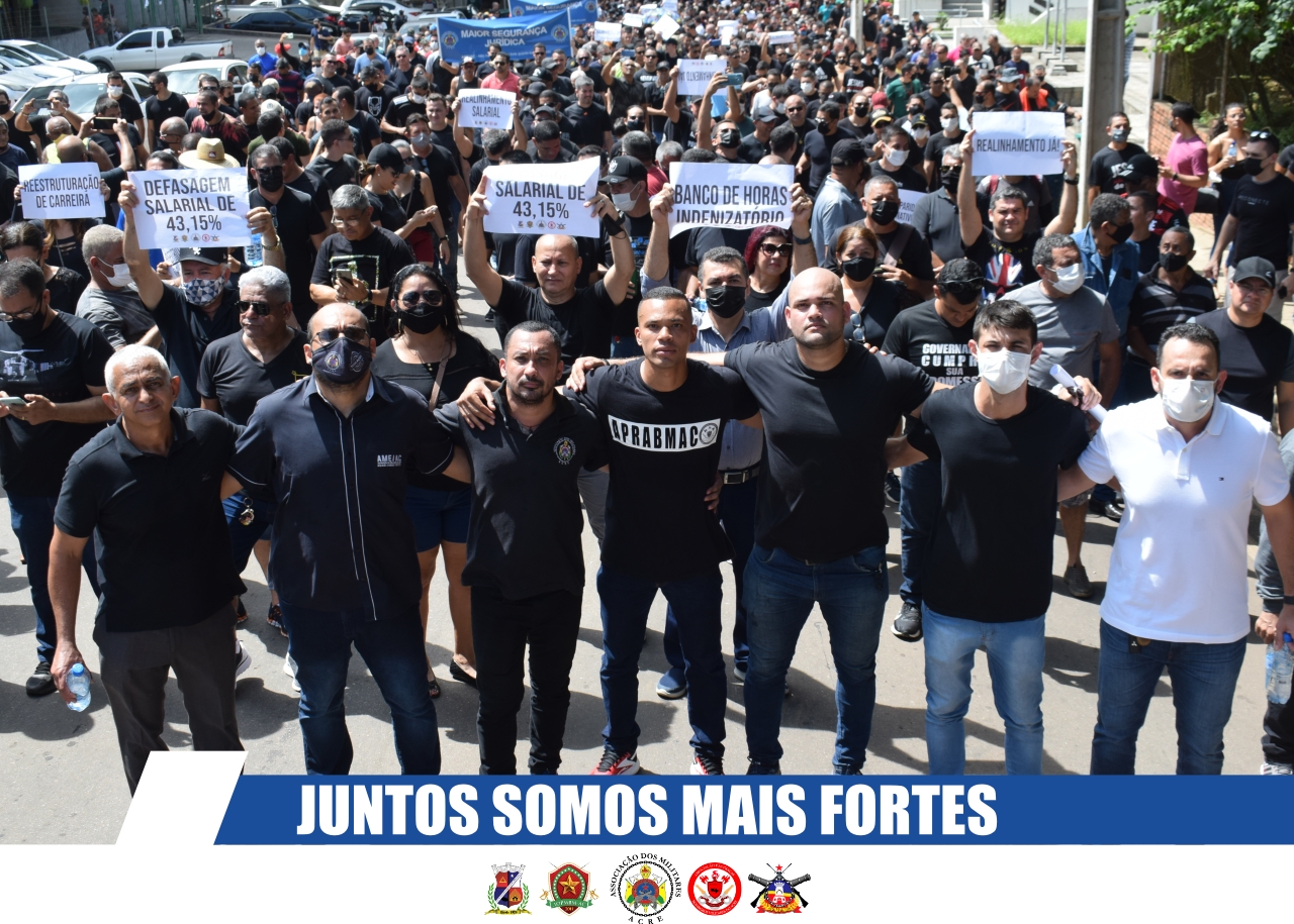 Em protesto público histórico, Militares Estaduais manifestam contra as promessas não cumpridas pelo Governo com adesão do soldado mais moderno ao Estado Maior das Corporações