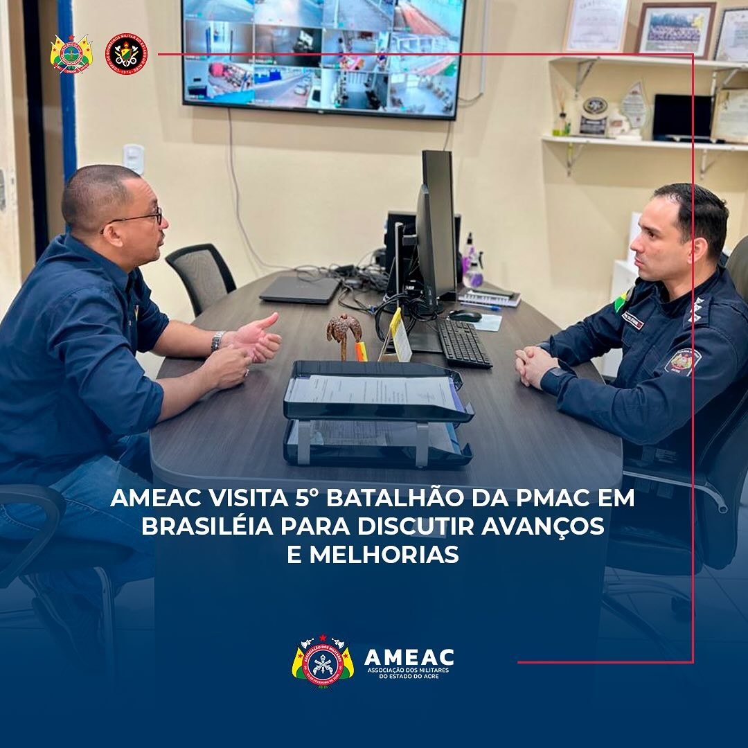 AMEAC visita 5º Batalhão da PMAC em Brasiléia para discutir avanços e melhorias