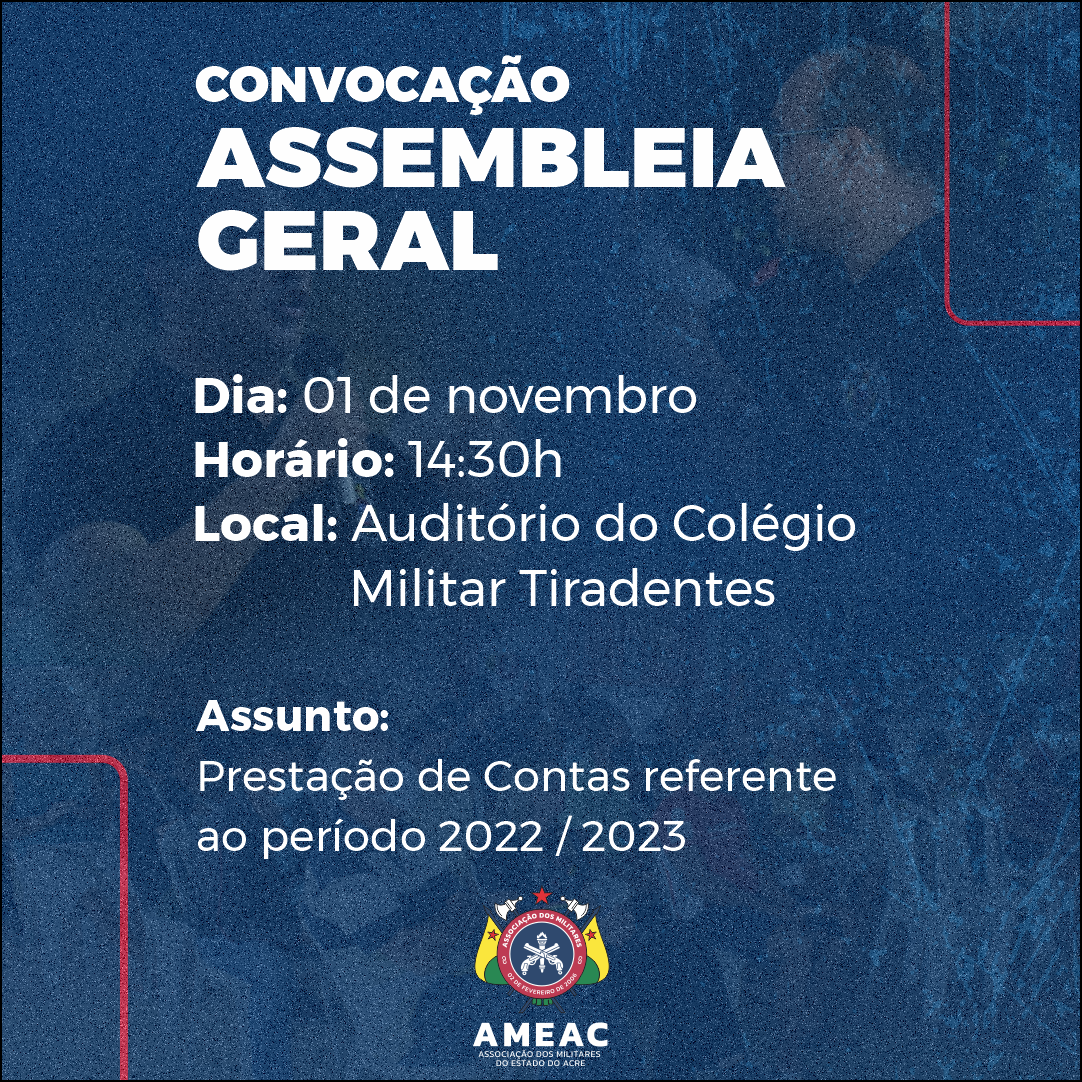 CONVOCAÇÃO PARA ASSEMBLEIA GERAL ORDINÁRIA