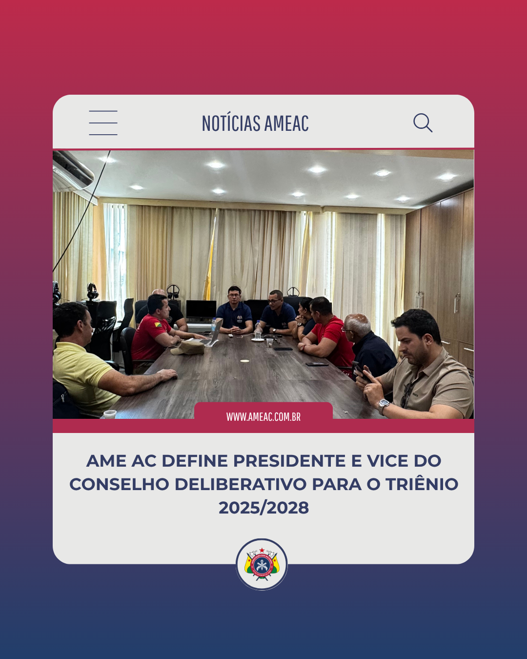 Nova diretoria da AME-AC define presidente e vice do Conselho Deliberativo.
