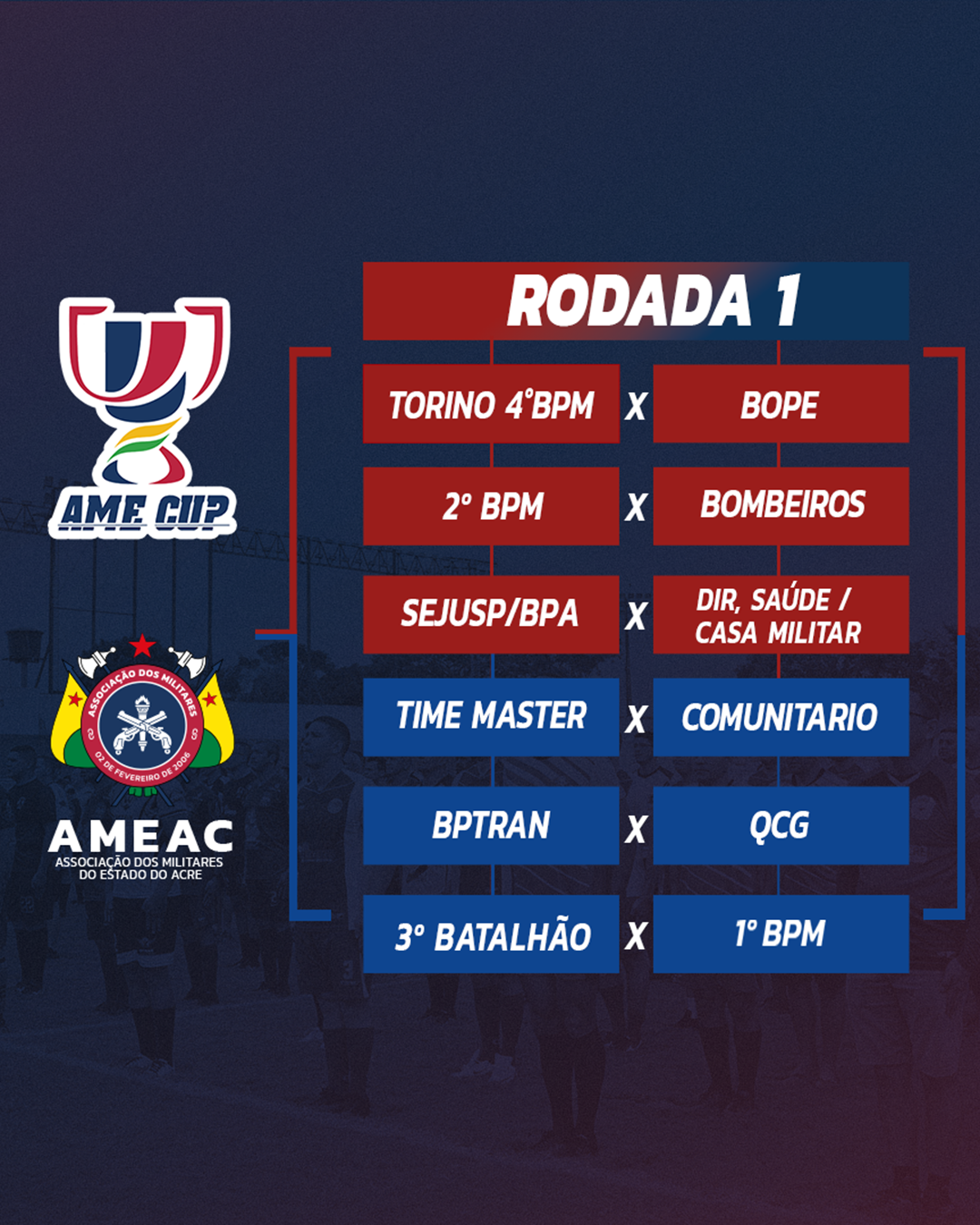 Definidos os confrontos da primeira rodada da AME CUP 2025