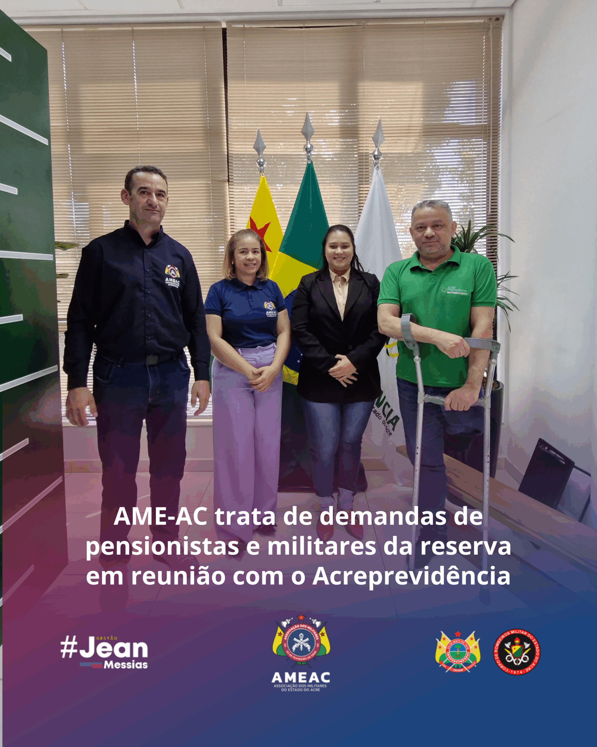AME-AC trata de demandas de pensionistas e militares da reserva em reunião com o Acreprevidência