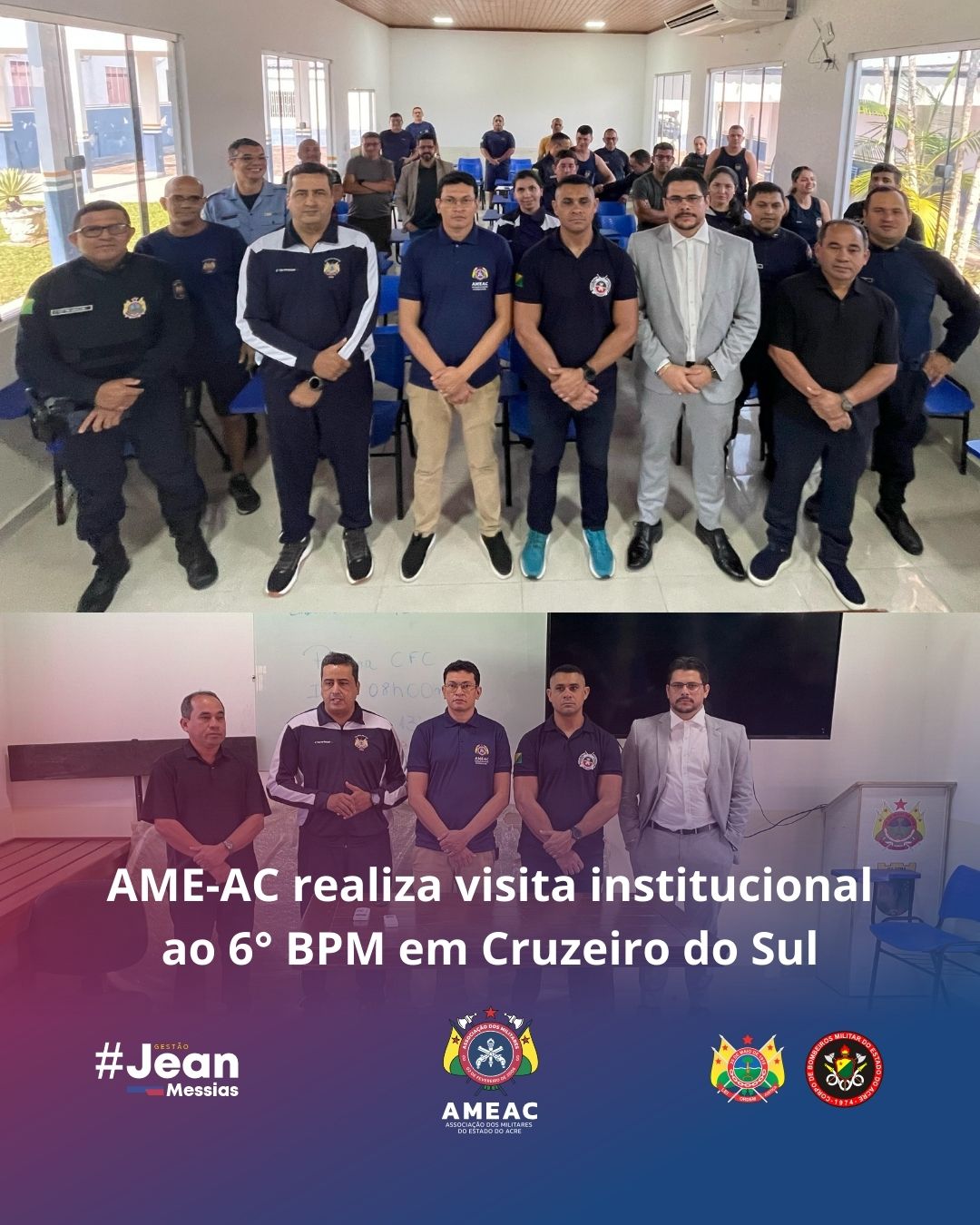 AME-AC realiza visita institucional ao 6° BPM em Cruzeiro do Sul