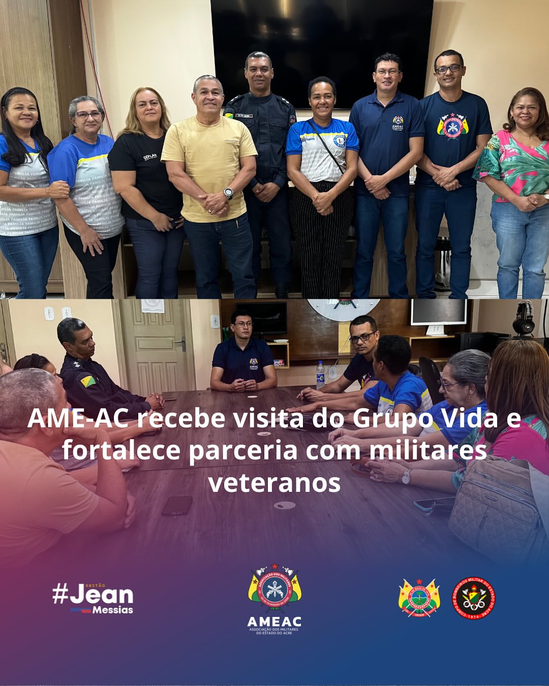 AME-AC recebe visita do Grupo Vida e fortalece parceria com militares veteranos