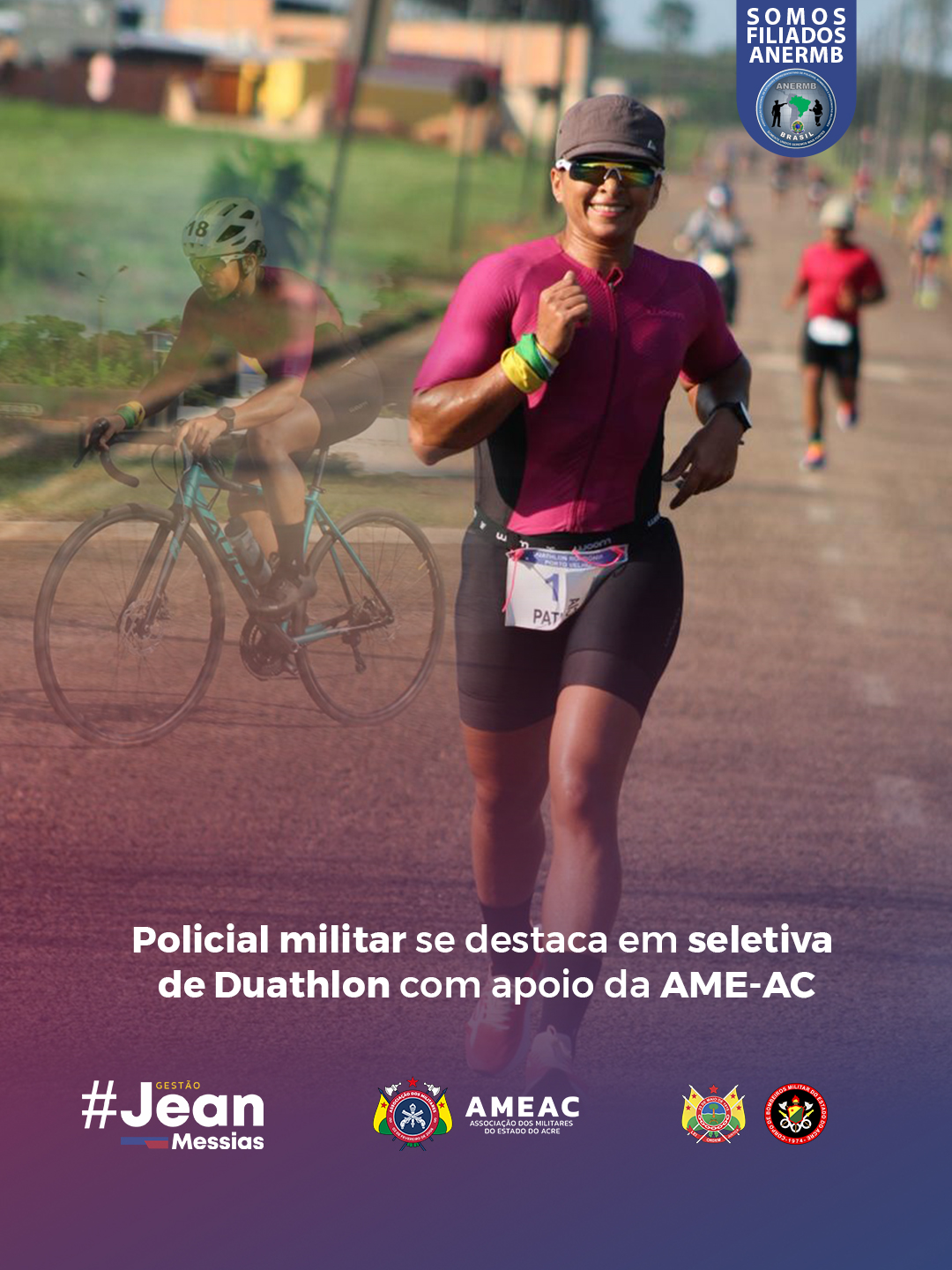 Policial militar se destaca em seletiva de Duathlon com apoio da AME-AC