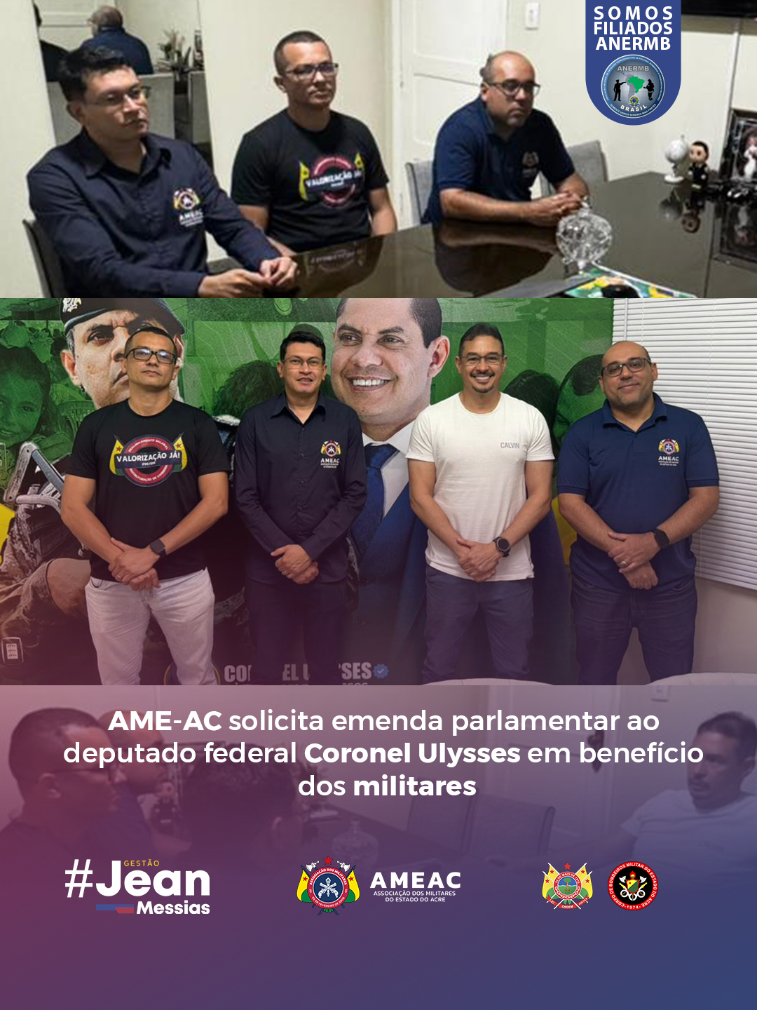 AME-AC solicita emenda parlamentar ao deputado federal Coronel Ulysses em benefício dos militares