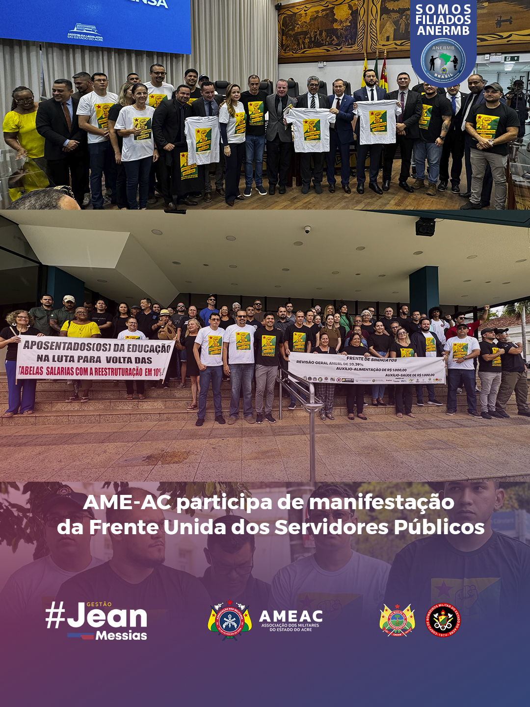 AME-AC participa de manifestação da Frente Unida dos Servidores Públicos