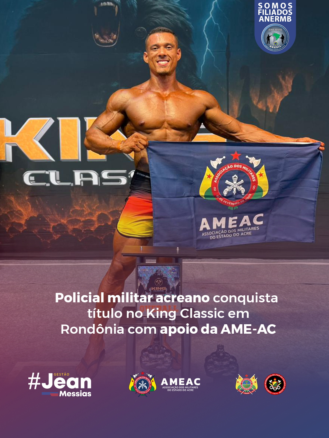 Policial militar acreano conquista título no King Classic em Rondônia com apoio da AME-AC