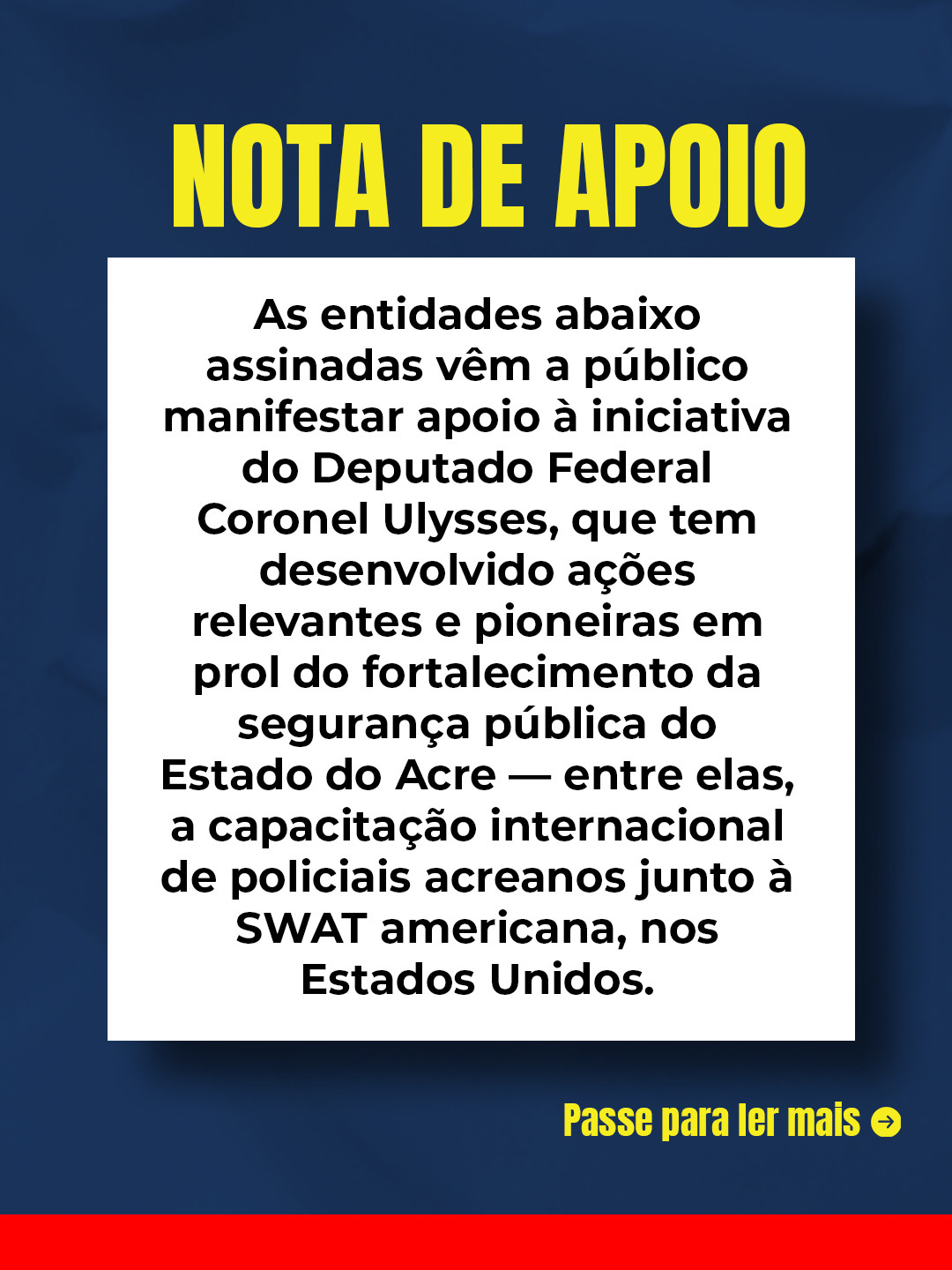NOTA DE APOIO