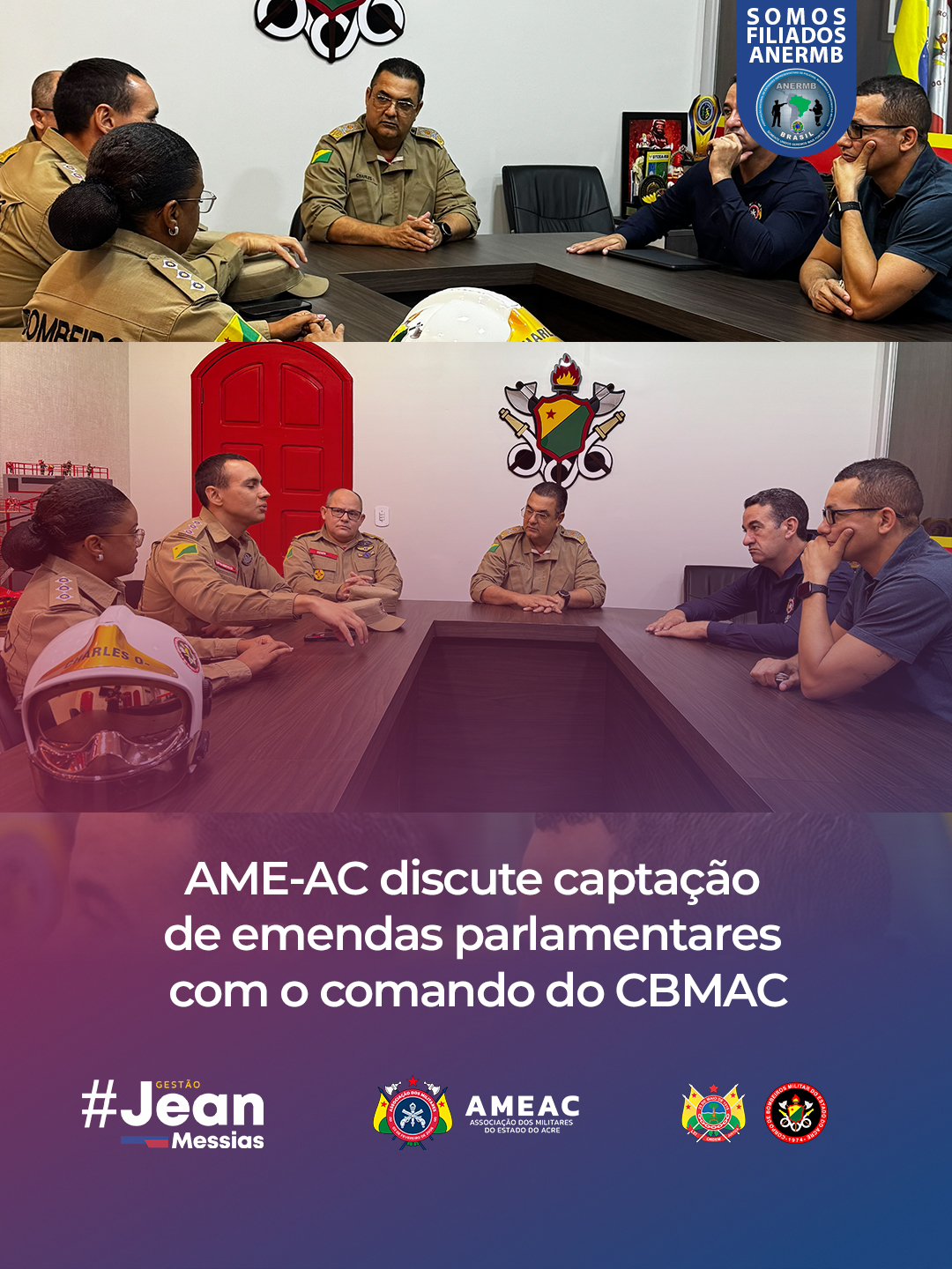 AME-AC discute captação de emendas parlamentares com o comando do CBMAC