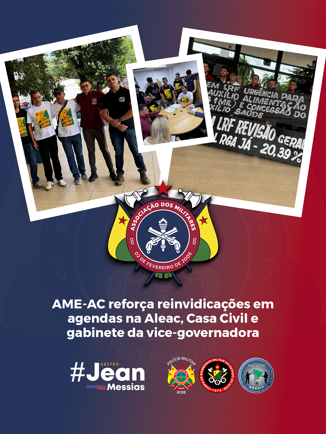 AME-AC reforça reinvidicações em agendas na Aleac, Casa Civil e gabinete da vice-governadora