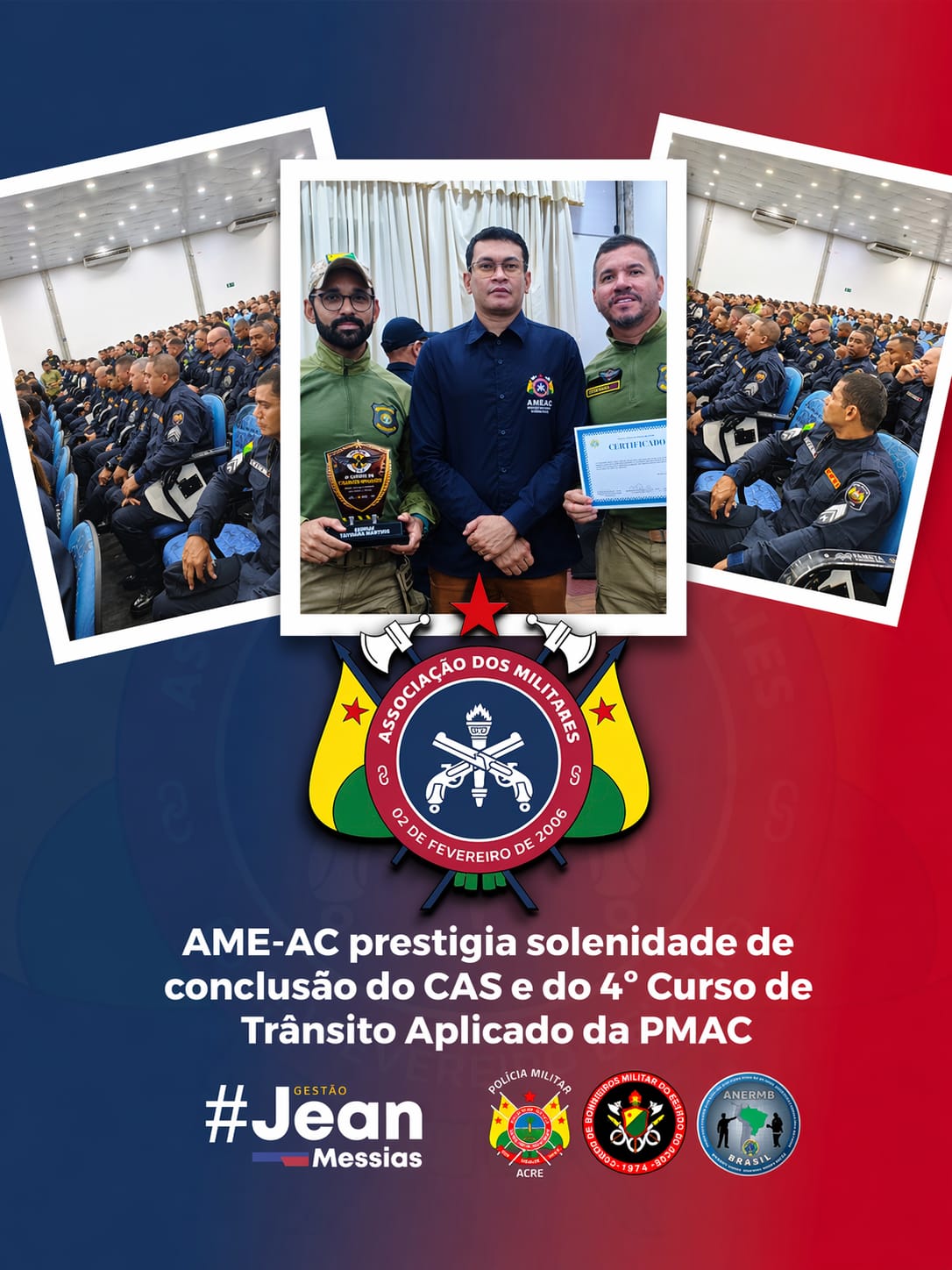 AME-AC prestigia solenidade de conclusão do CAS e do 4º Curso de Trânsito Aplicado da PMAC