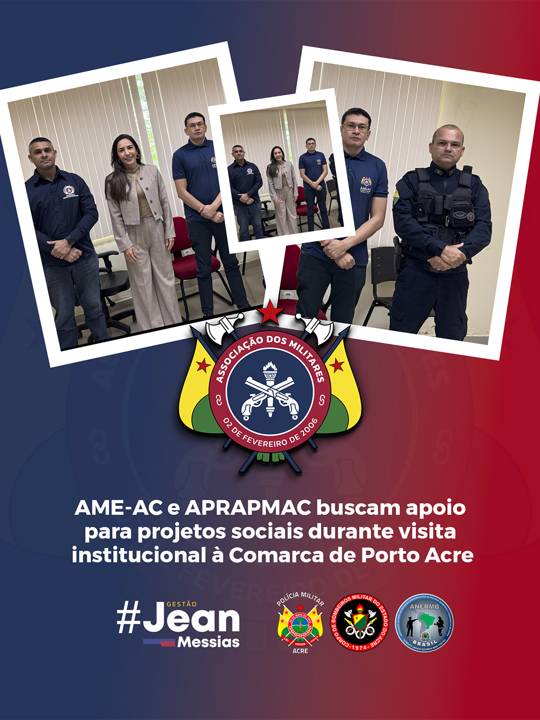AME-AC e APRAPMAC buscam apoio para projetos sociais durante visita institucional à Comarca de Porto Acre