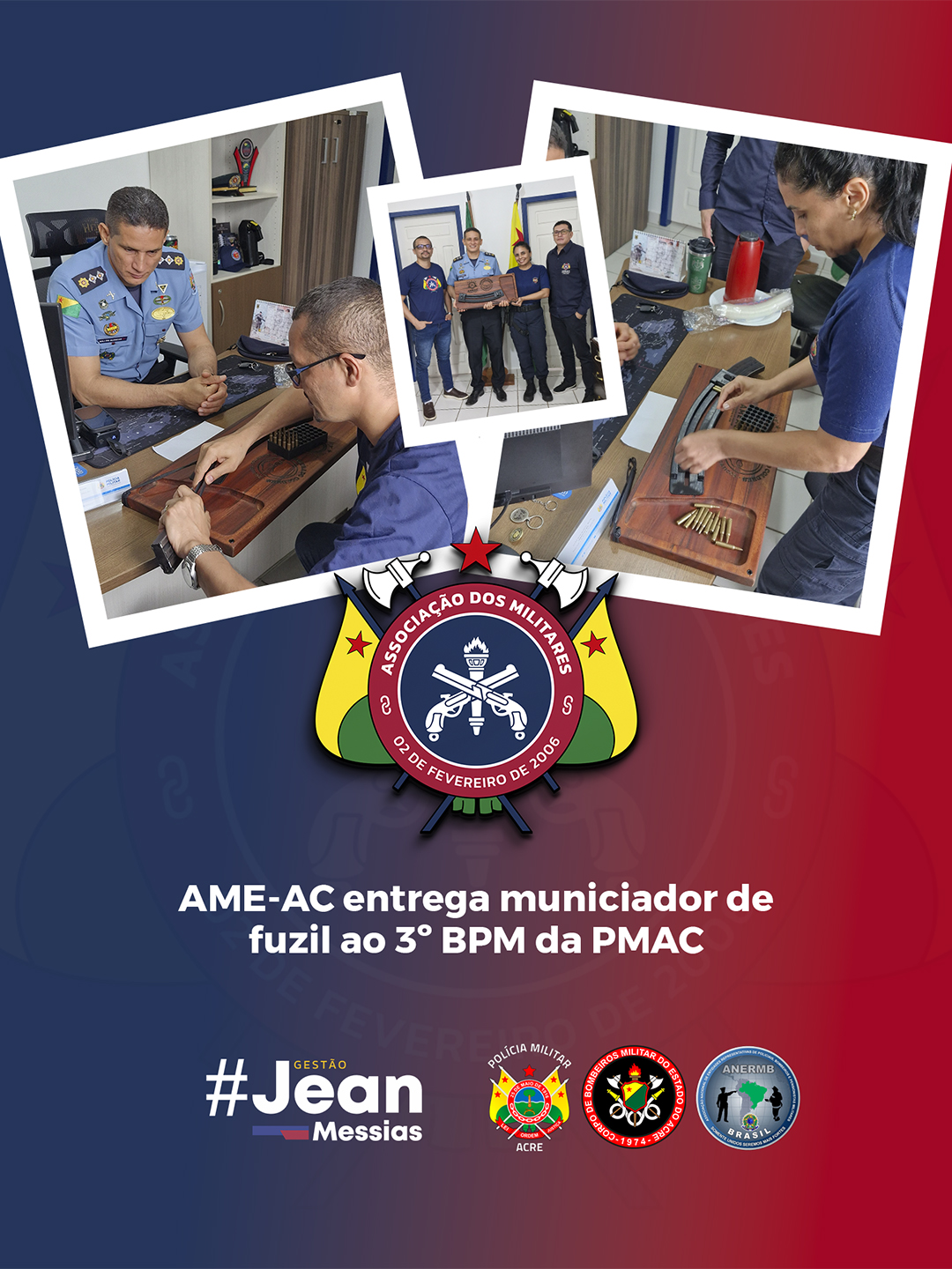 AME-AC entrega municiador de fuzil ao 3º BPM da PMAC