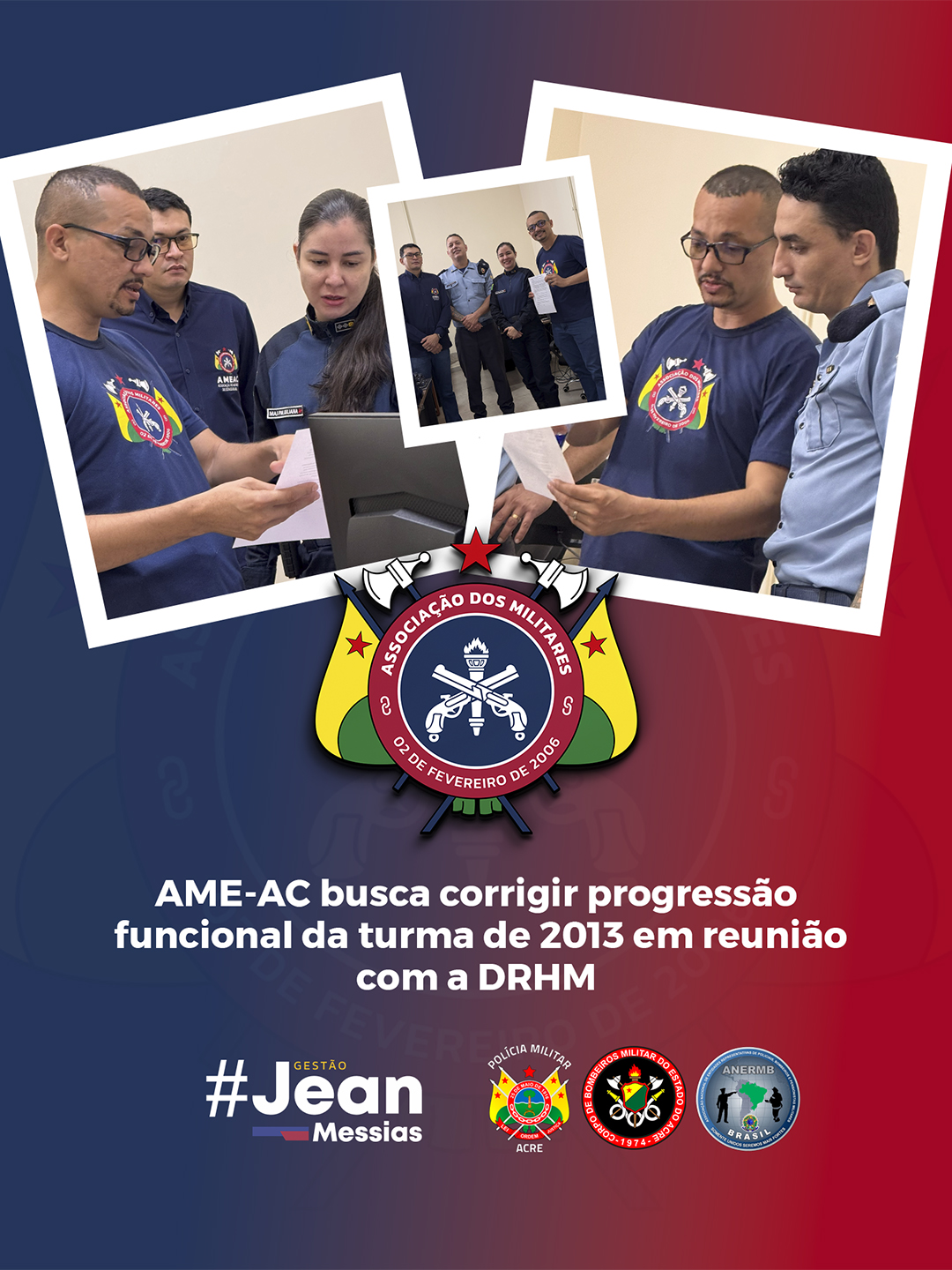 AME-AC busca corrigir progressão funcional da turma de 2013 em reunião com a DRHM