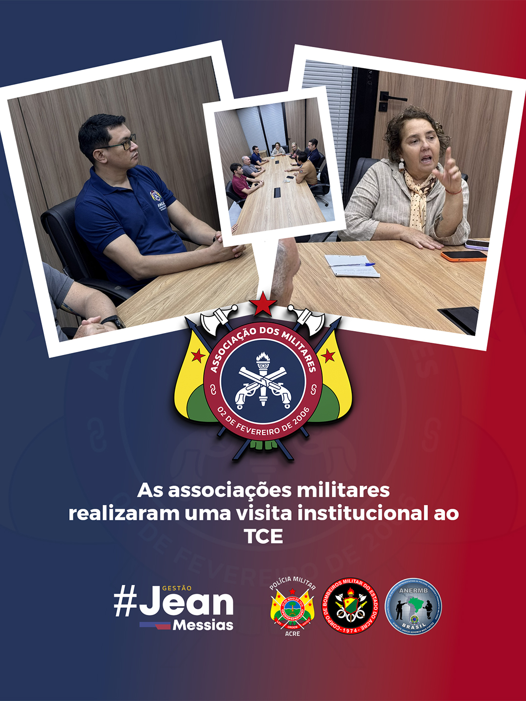 Associações militares visitam TCE para fortalecer diálogo