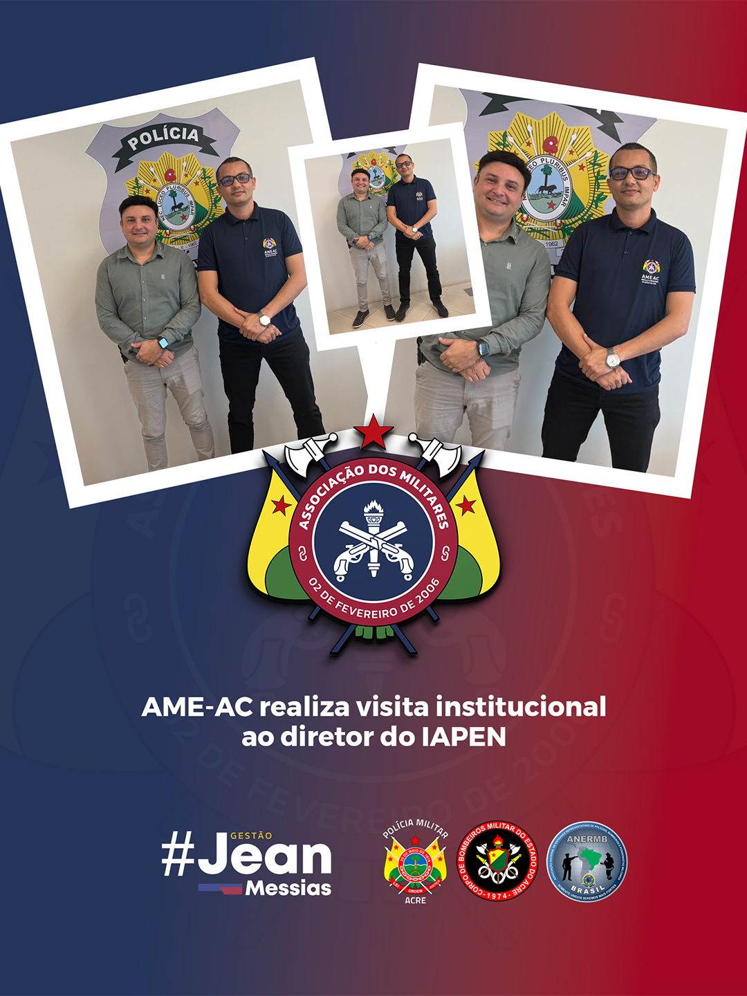 AME-AC realiza visita institucional ao diretor do IAPEN