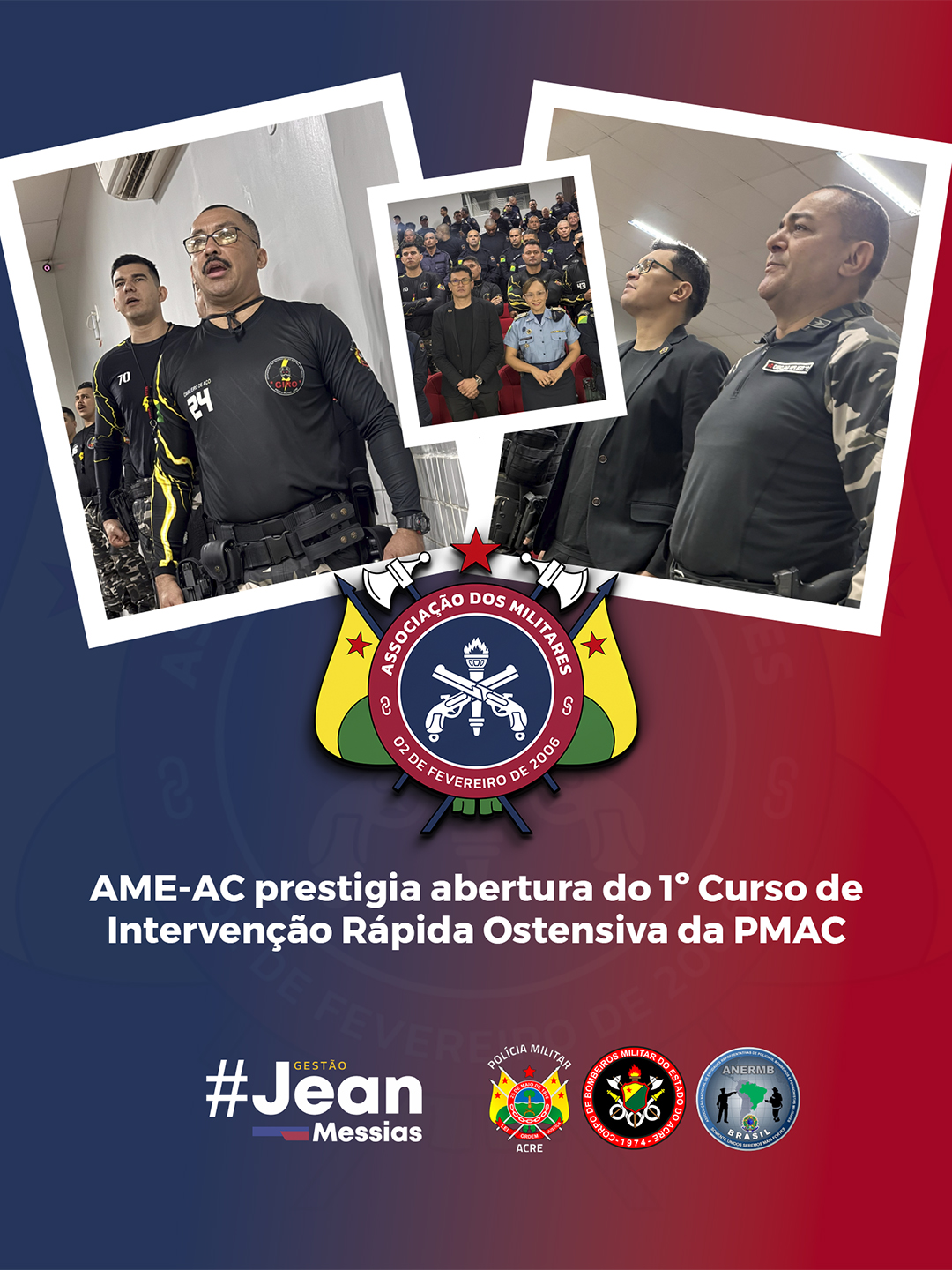 AME-AC prestigia abertura do 1º Curso de Intervenção Rápida Ostensiva da PMAC