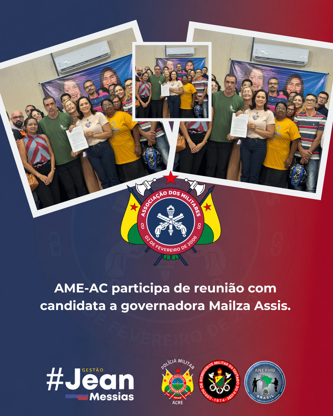 AME-AC participa de reunião com candidata a governadora Mailza Assis para tratar de pautas dos militares estaduais